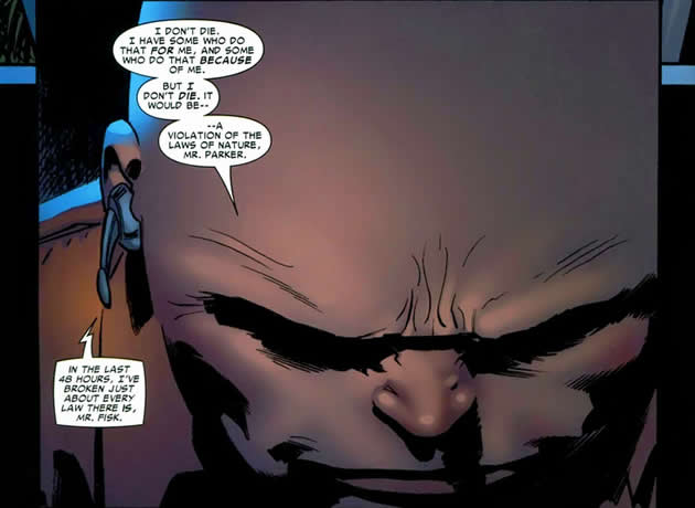 the kingpin replies to peter with pure arrogance