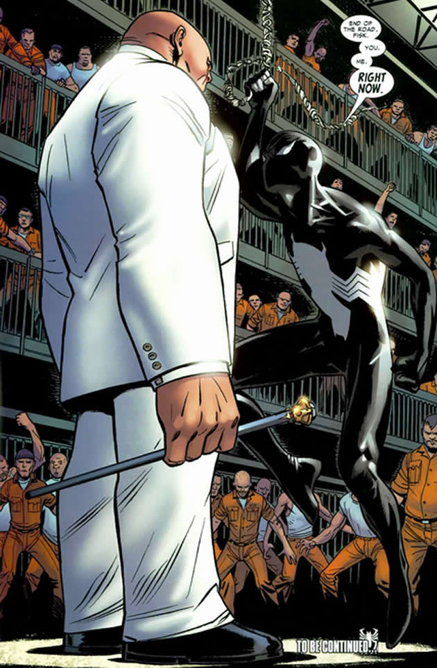 the kingpin faces spider man one on one in prison