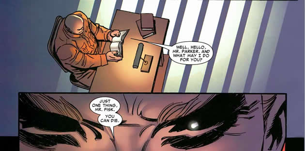 peter parker threaten's the kingpin