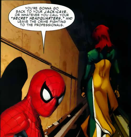 spider-man with one of his snarky comments