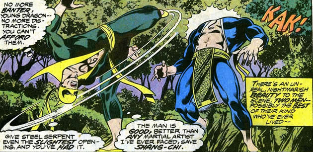 iron fist fighting with the steel serpent
