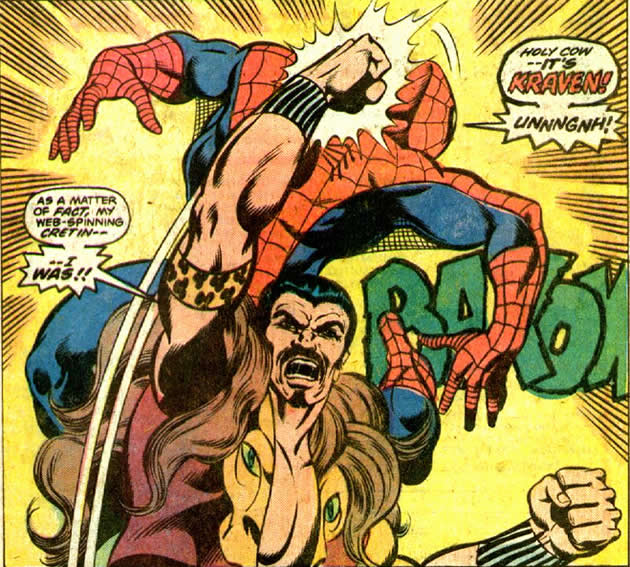 kraven hits spider-man