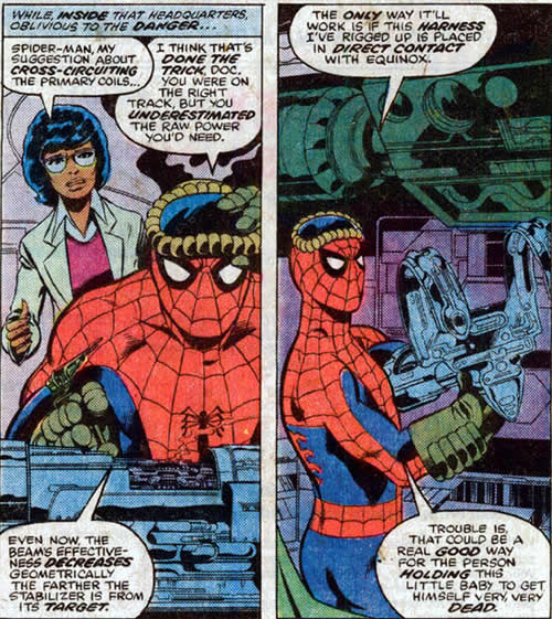 spider-man working in reed richards' lab