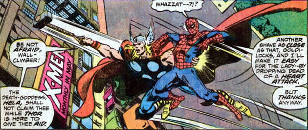 thor save spider-man from going splat
