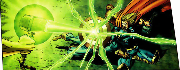 captain america blocks loki's attack with his shield