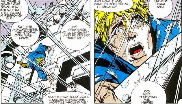 donald blake in a panic about losing godhood