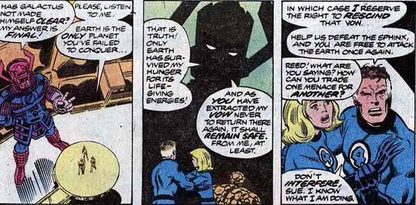 Fantastic Four panel : Reed's bargain with Galactus