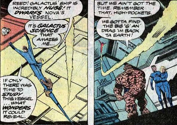 Fantastic Four panel : inside galactus' ship