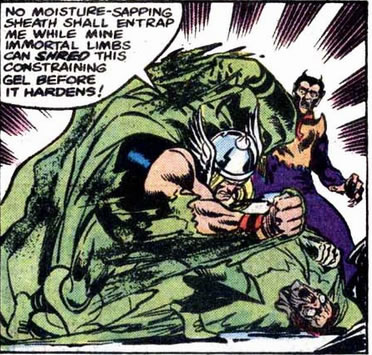 thor shakes off the dehydration effect of a plama bomb