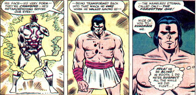 Thor : close up shot of the forgotten hero showing that he is blind