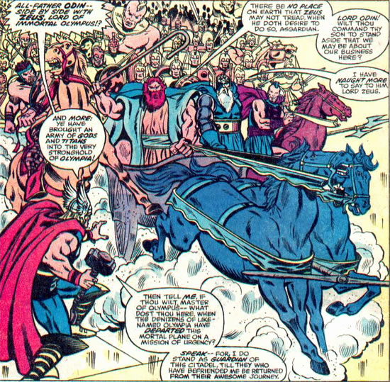 Thor : odin and the olympians arrive in olympia
