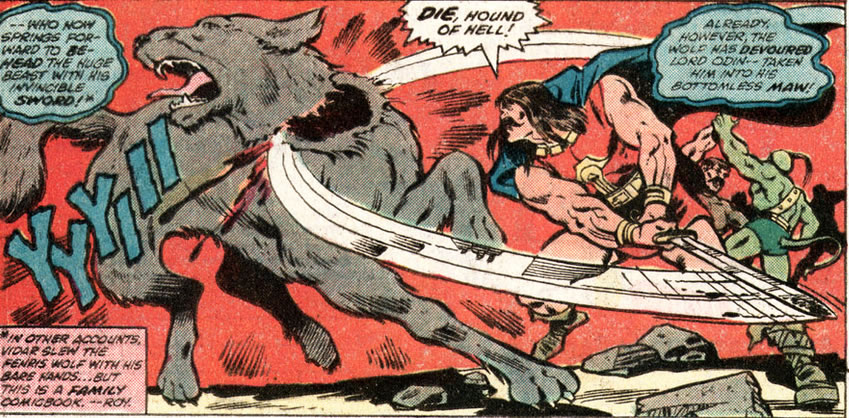 Thor : vidar kills the fenris wolf