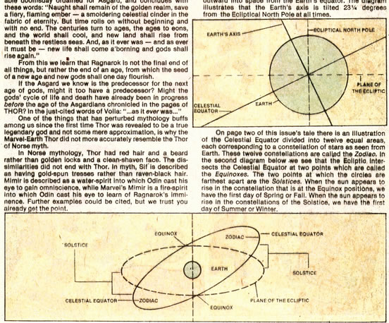 Thor : explanatory page of the celestial axis in the letters section