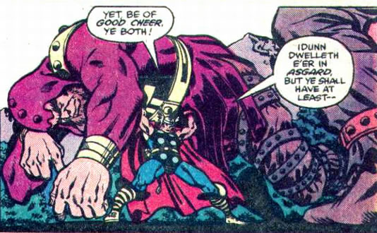 Thor : thor lifting the unconscious fafnir
