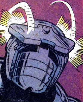Thor : the destroyer lowers his visor prior to releasing an energy blast