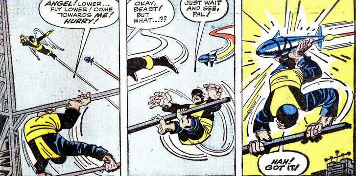 x-men : beast catching a missile