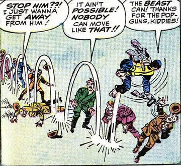 x-men : beast disarming gunmen