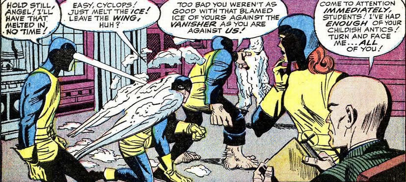 x-men : cyclops thawing out angel's wings