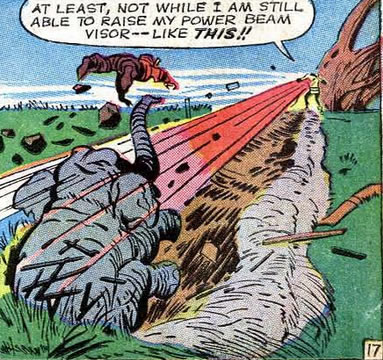 x-men : cyclops pushes back an elephant