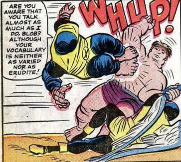 x-men : beast jumps on the blob