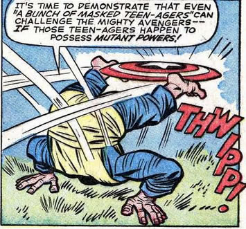 x-men : beast catches caps shield