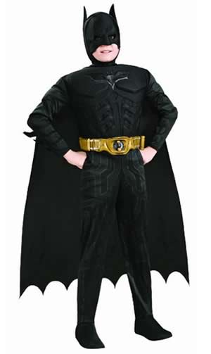 Batman Dark Knight Rises Child's Deluxe Muscle Chest Batman Costume with Mask/Headpiece and Cape