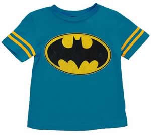 DC Comics Batman Logo Boys Light Neon Blue T-shirt