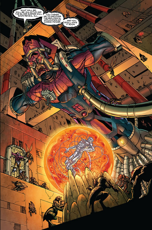 Galactus is bound by Thanos and Annihilus