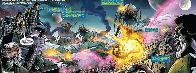 On the ground in Kree space in the frontlines against the Annihilation Wave