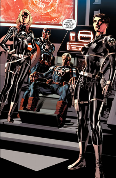 S.H.I.E.L.D. Avengers: Susan Storm, Captain America,
	Steve Rogers, Maria Hill