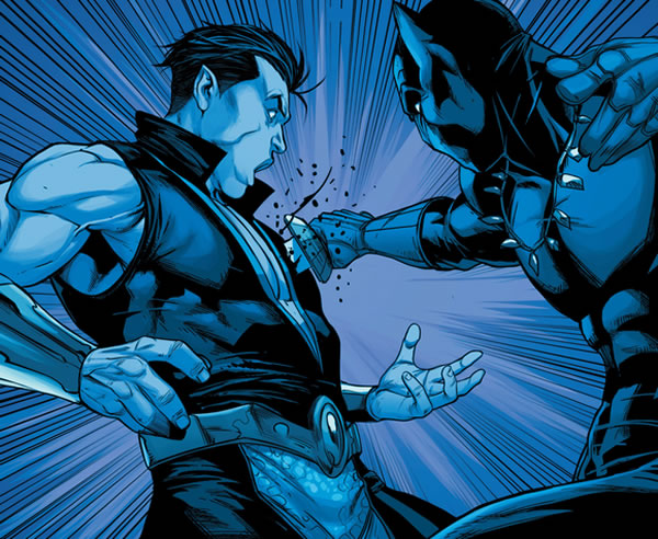 The Black Panther stabs the Submariner