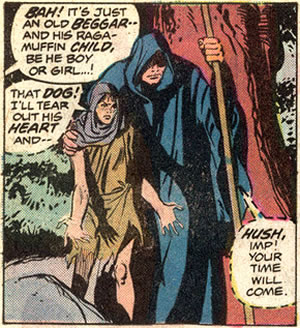 Conan and Tara disguised as beggars