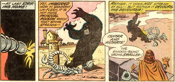 The Scorpion God defeats the Black Shadow