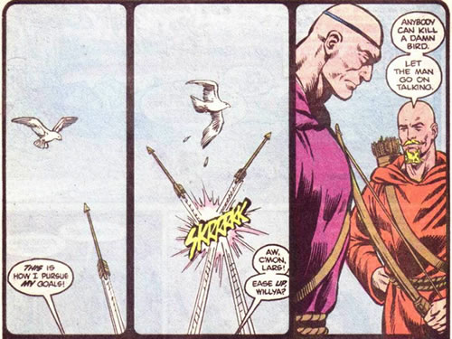 Green Arrow hits an arrow with an arrow