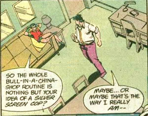 Jason Todd in Harvey Bullock's apartment