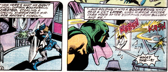 Mirror Master watches Captain Boomerang's boomerang