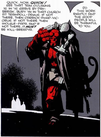 Hellboy is sent out on an errand by the Daoine Sidh
