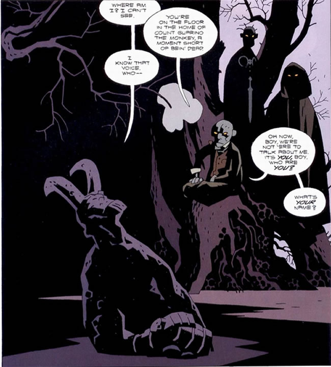 Hellboy in counsel with the Daoine Sidh