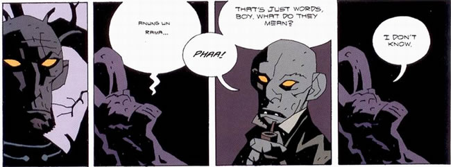 Hellboy in counsel with the Daoine Sidh