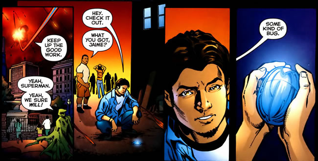 Jaime finds the Blue Beetle scarab