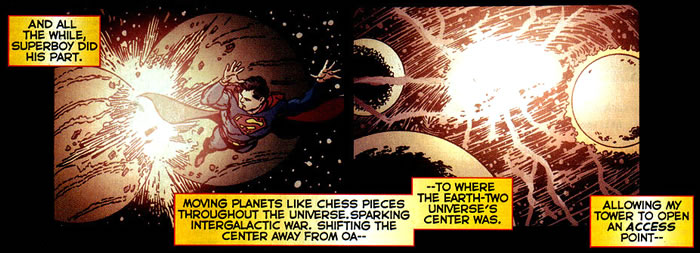 Superboy Prime moving planets