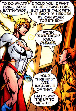 Power Girl will not side with Alexander Luthor