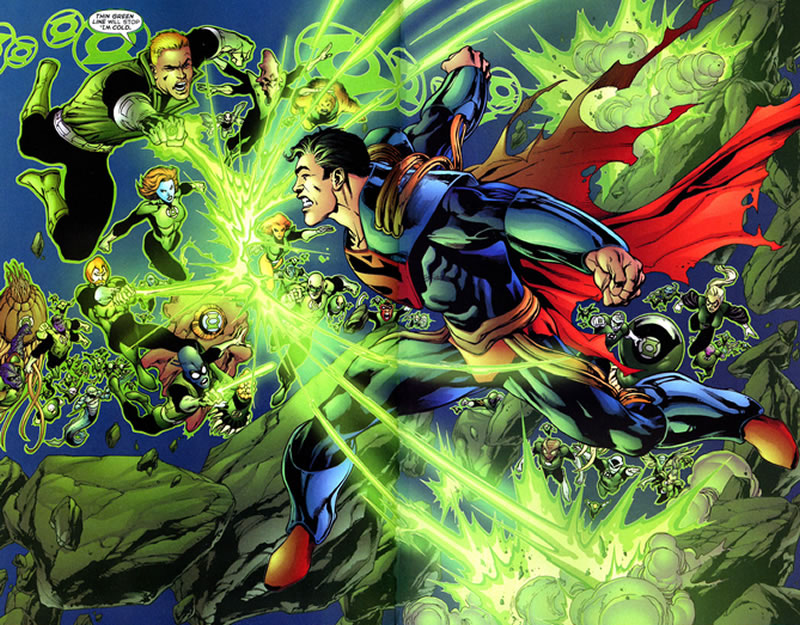 Superboy Prime vs the Green Lantern Corps