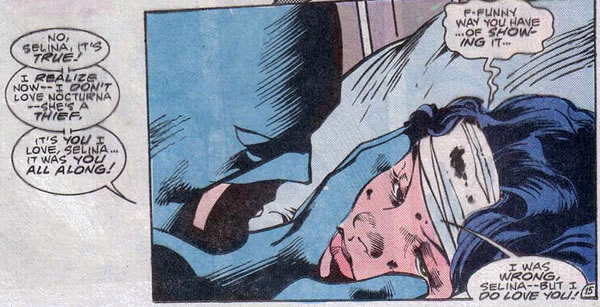 Batman at Catwoman's bedside