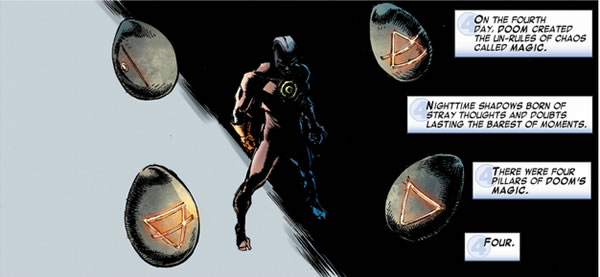 The four pillars of magic in Doom's 
	universe