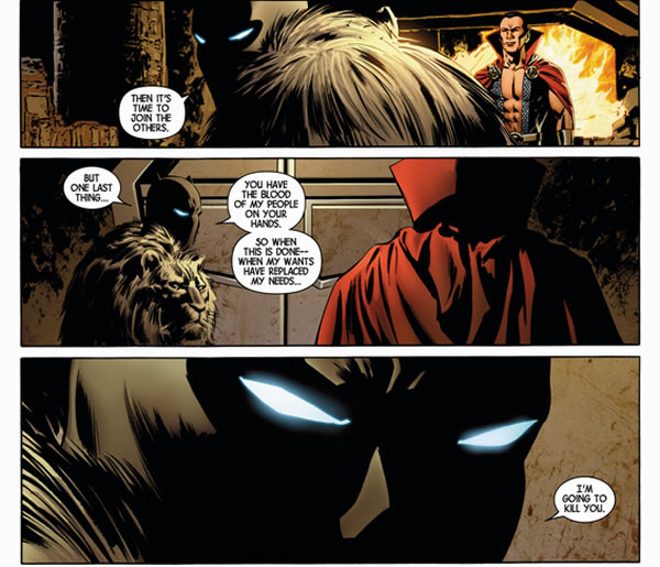 The Black Panther threatens Namor