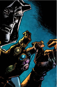 Doctor Doom with two Infinity Gauntlets