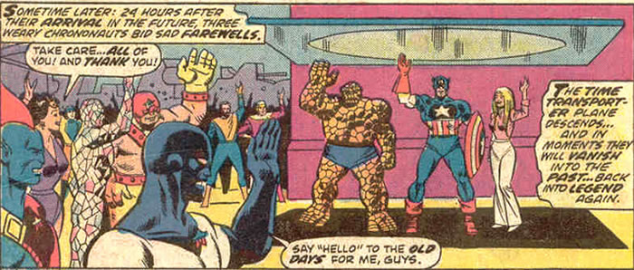 The Thing, Captain America, and company return back to 1974