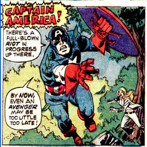 Captain America arrives