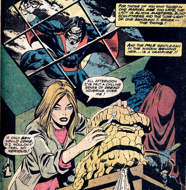 Morbius looms over Alicia Masters
